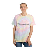 "Psychedelic Tie-Dye Tee Shirt - Make Love Not War - Vintage-Inspired Peaceful Vibes!"