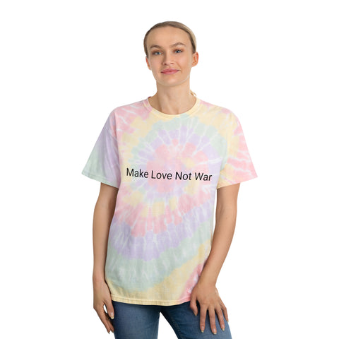 "Psychedelic Tie-Dye Tee Shirt - Make Love Not War - Vintage-Inspired Peaceful Vibes!"