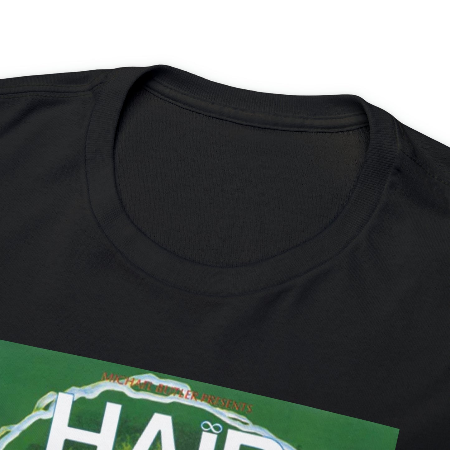 HAiR tee shirt with black color with white background