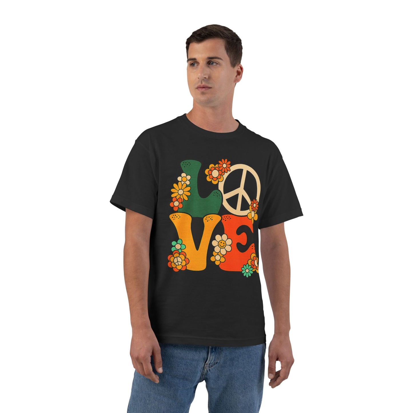 Peace & Love 1960s Graphic T-Shirt — Summer of Love Retro Tee