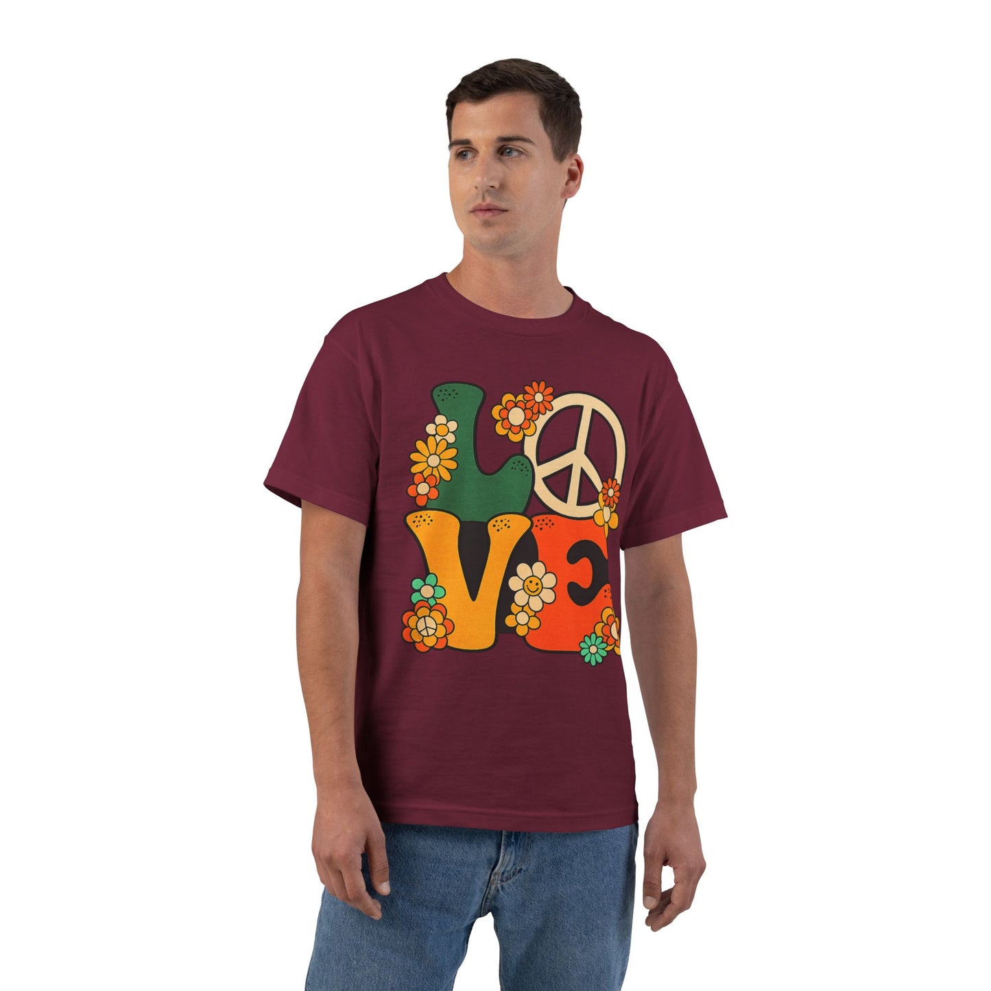 Peace & Love 1960s Graphic T-Shirt — Summer of Love Retro Tee