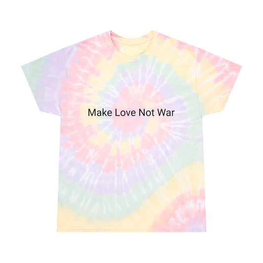 "Psychedelic Tie-Dye Tee Shirt - Make Love Not War - Vintage-Inspired Peaceful Vibes!"