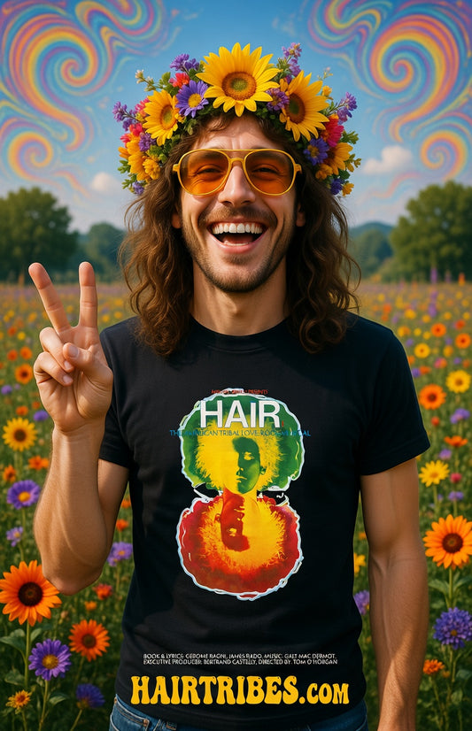 T-Shirt — Vintage 'Hair' Psychedelic Portrait Tee