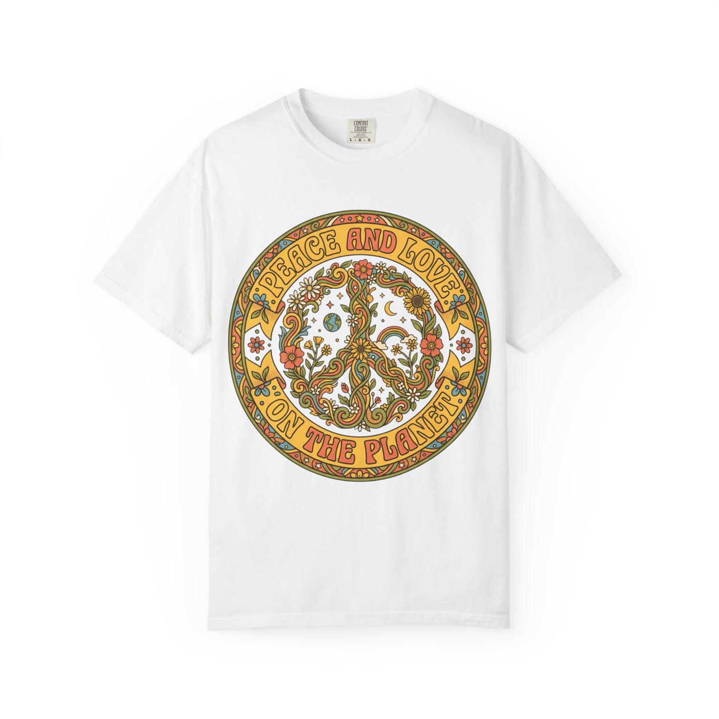 Peace & Love Retro Peace Sign T-Shirt — "Peace and Love to the Planet"
