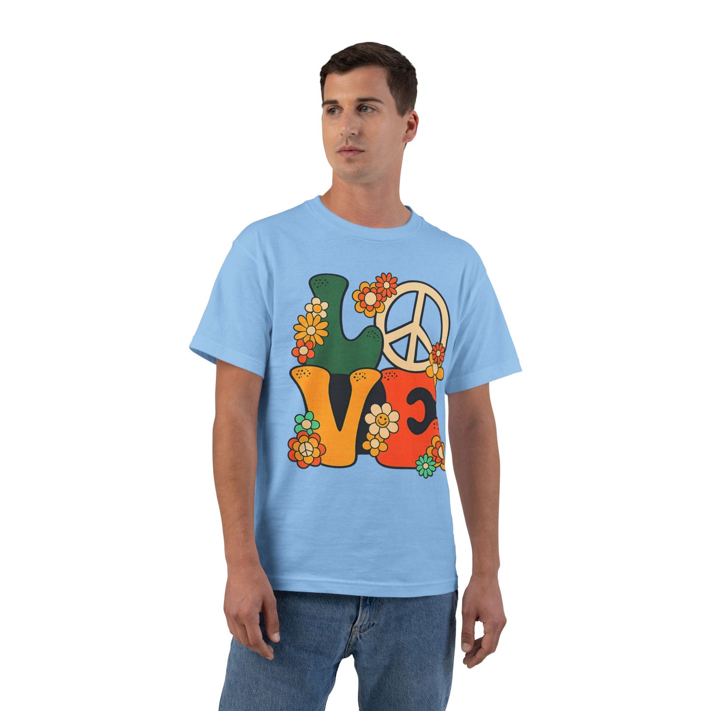 Peace & Love 1960s Graphic T-Shirt — Summer of Love Retro Tee