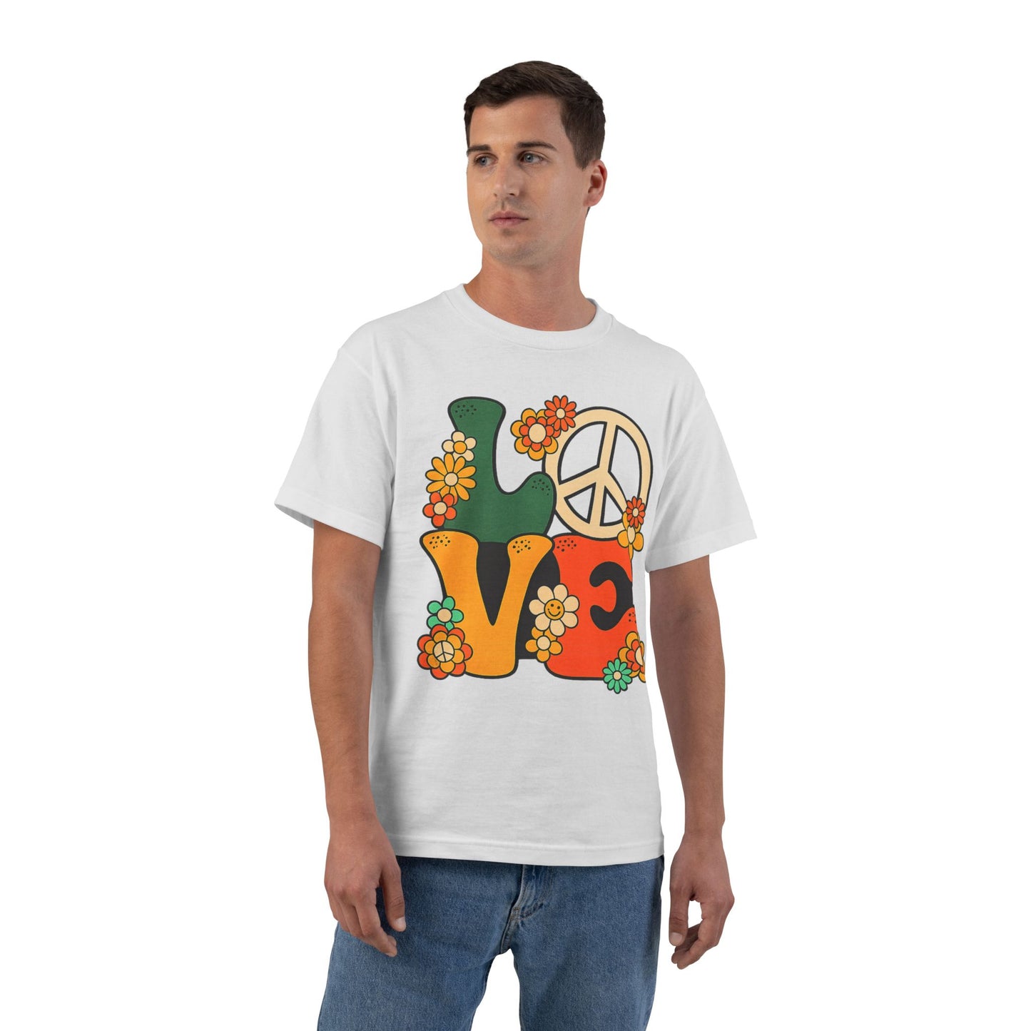 Peace & Love 1960s Graphic T-Shirt — Summer of Love Retro Tee