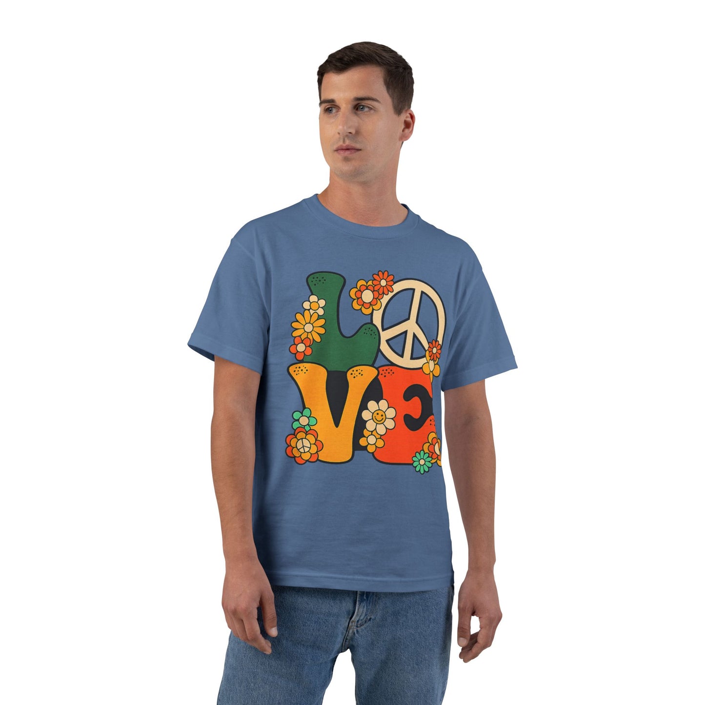 Peace & Love 1960s Graphic T-Shirt — Summer of Love Retro Tee