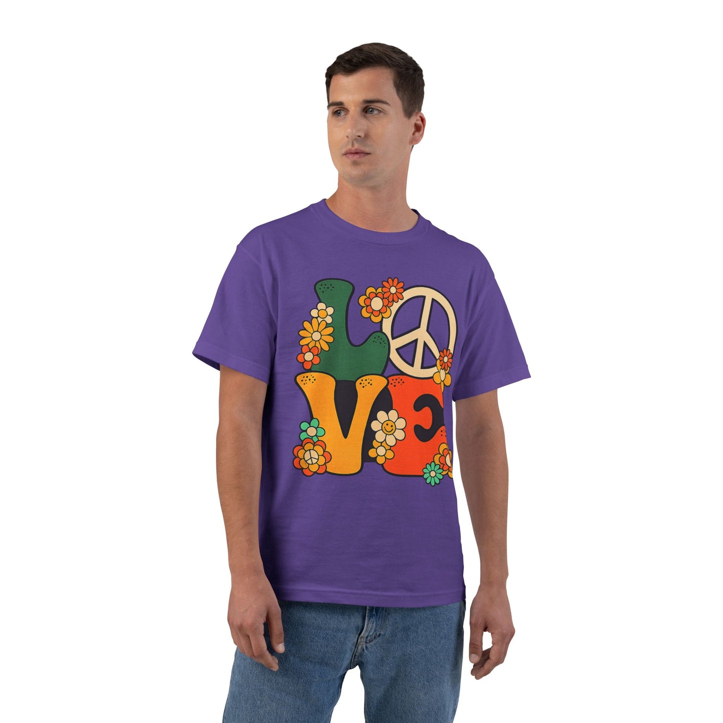 Peace & Love 1960s Graphic T-Shirt — Summer of Love Retro Tee