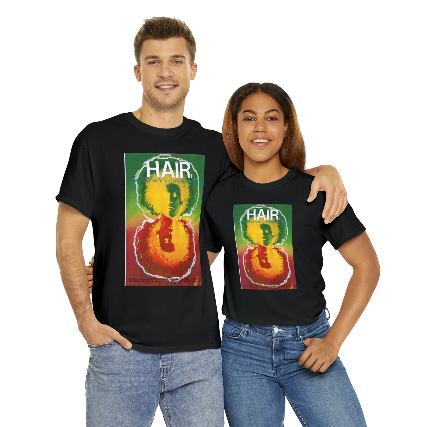 HAiR tee shirt with black color with couple