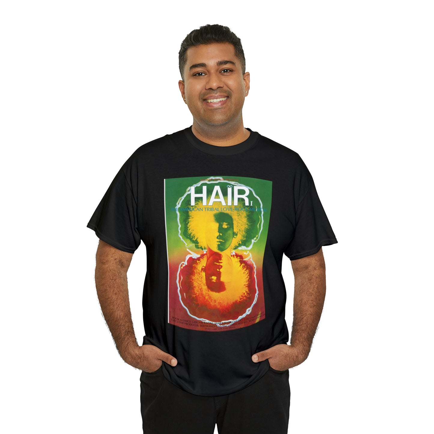HAiR tee shirt with black color with men
